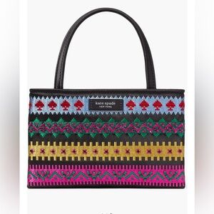 Kate Spade New York sam icon carnival fairisle embroidered crossbody bag, NWT